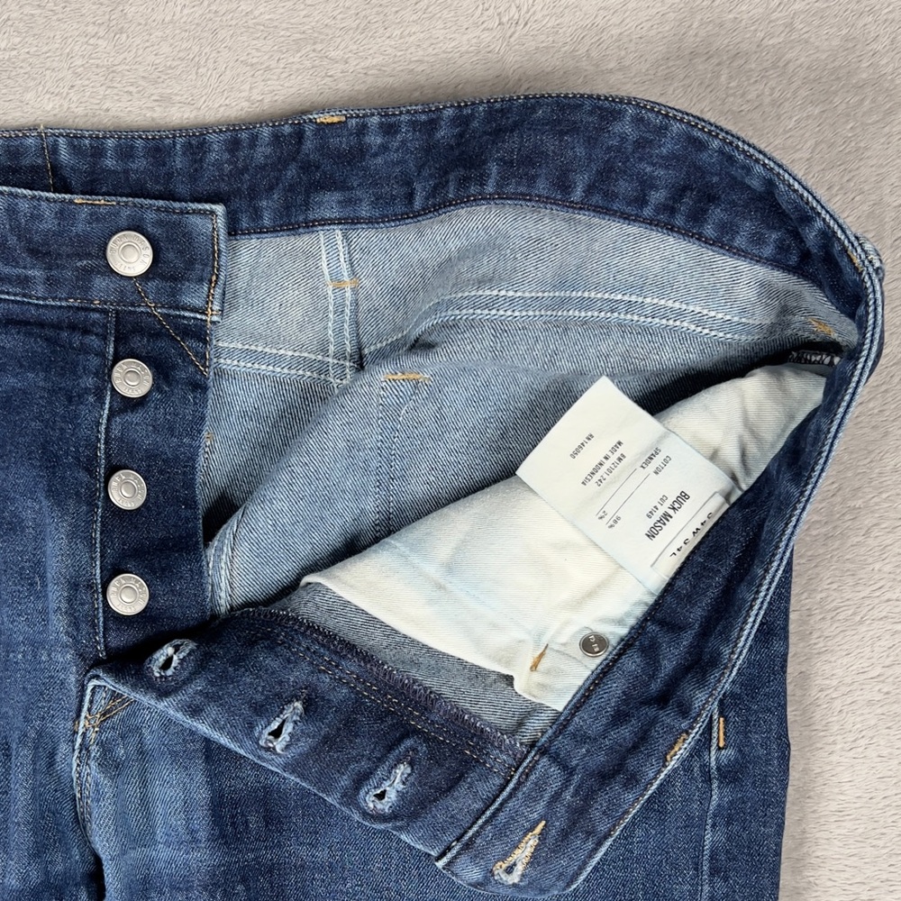 Buck Mason Maverick Slim Jeans Men's 34x28 Double Dipped Denim Medium Wash - Picture 4 of 12